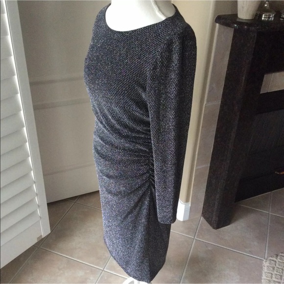 Lauren Ralph Lauren Dresses & Skirts - Ralph Lauren Metallic Black & Silver Dress Ruching